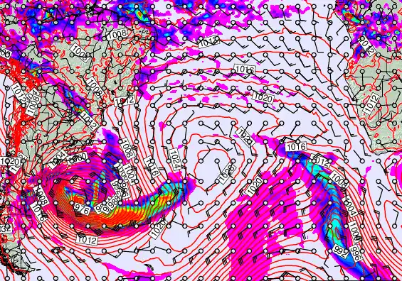 South Atlantic forecast chart for Friday, May 8th, 2026 at 6:00 PM