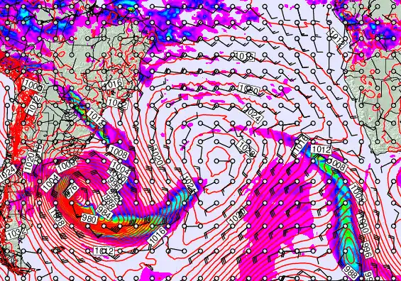 South Atlantic forecast chart for Saturday, May 9th, 2026 at 12:00 AM