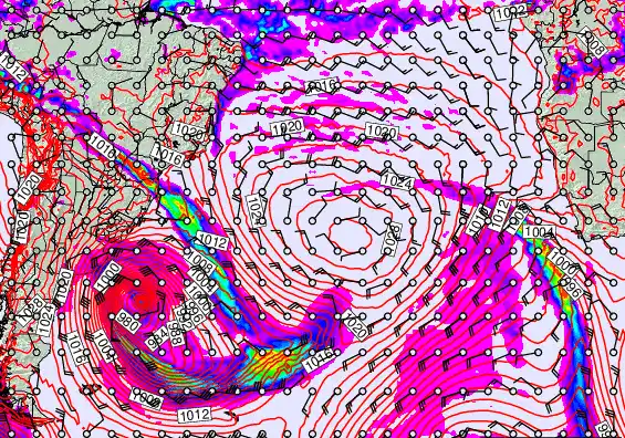 South Atlantic forecast chart for Saturday, May 9th, 2026 at 12:00 PM