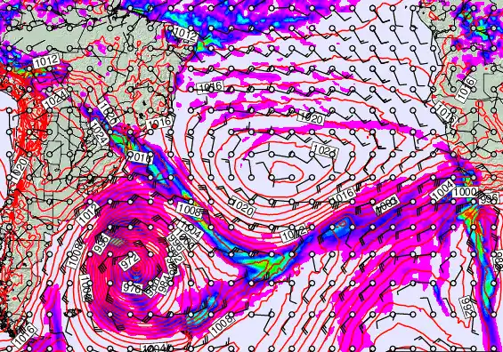 South Atlantic forecast chart for Sunday, May 10th, 2026 at 6:00 AM