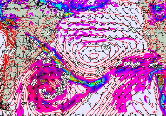 South Atlantic forecast chart for Sunday, May 10th, 2026 at 12:00 PM