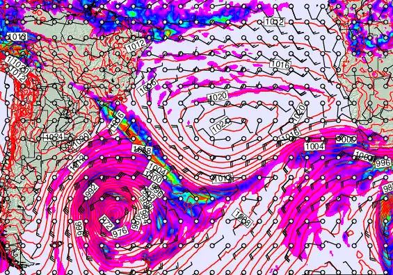 South Atlantic forecast chart for Sunday, May 10th, 2026 at 6:00 PM