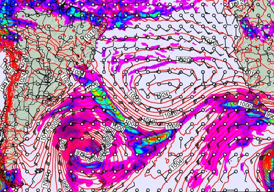 South Atlantic forecast chart for Monday, May 11th, 2026 at 12:00 AM