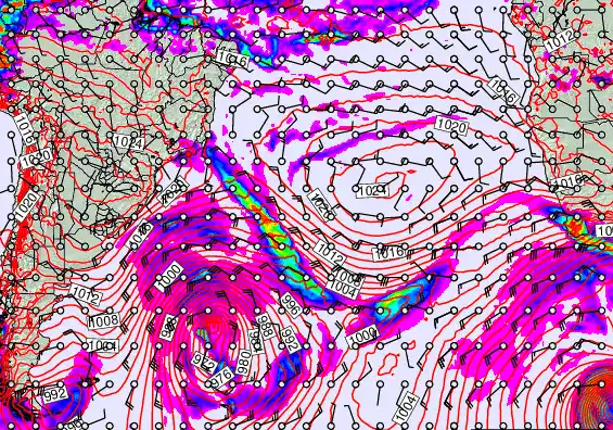 South Atlantic forecast chart for Monday, May 11th, 2026 at 12:00 PM