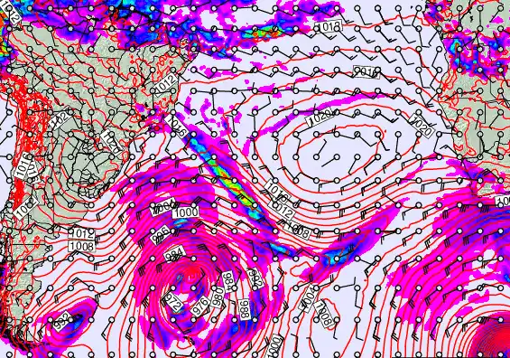 South Atlantic forecast chart for Monday, May 11th, 2026 at 6:00 PM