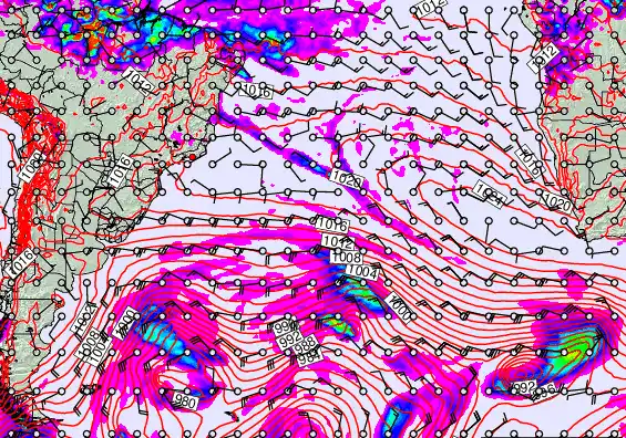 South Atlantic forecast chart for Thursday, May 14th, 2026 at 12:00 AM