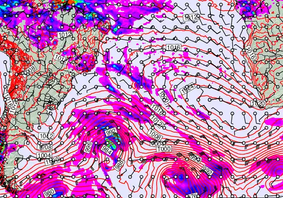 South Atlantic forecast chart for Saturday, May 16th, 2026 at 12:00 AM