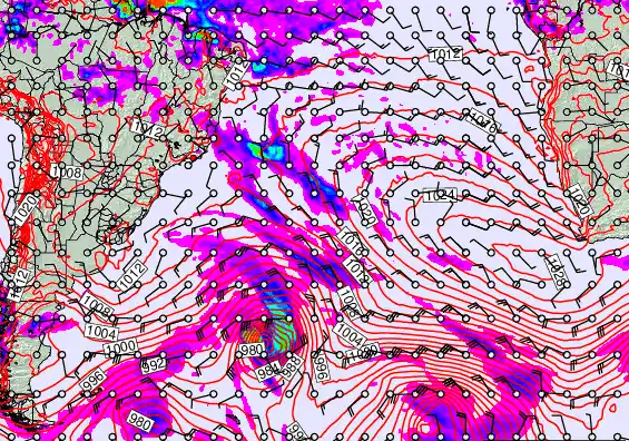 South Atlantic forecast chart for Saturday, May 16th, 2026 at 6:00 AM