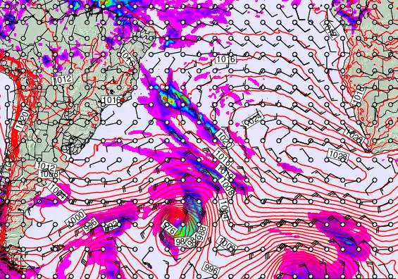 South Atlantic forecast chart for Saturday, May 16th, 2026 at 12:00 PM