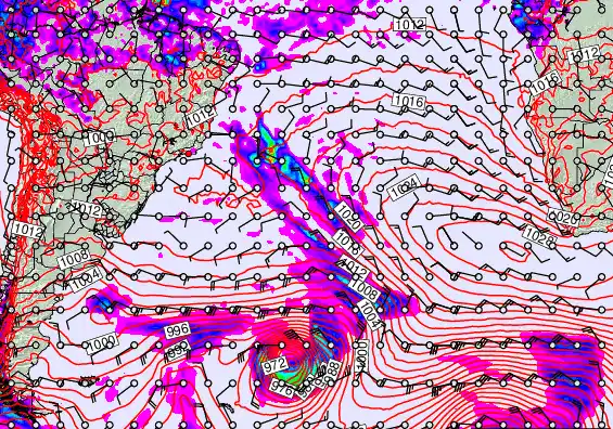 South Atlantic forecast chart for Saturday, May 16th, 2026 at 6:00 PM