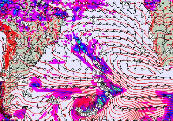 South Atlantic forecast chart for Sunday, May 17th, 2026 at 12:00 AM