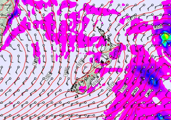 New Zealand forecast chart for Sunday, May 10th, 2026 at 6:00 PM