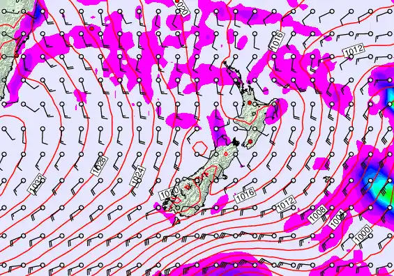 New Zealand forecast chart for Monday, May 11th, 2026 at 12:00 AM
