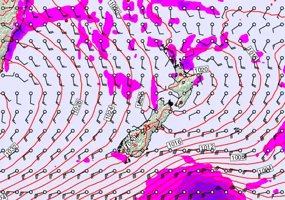 New Zealand forecast chart for Monday, May 11th, 2026 at 6:00 AM