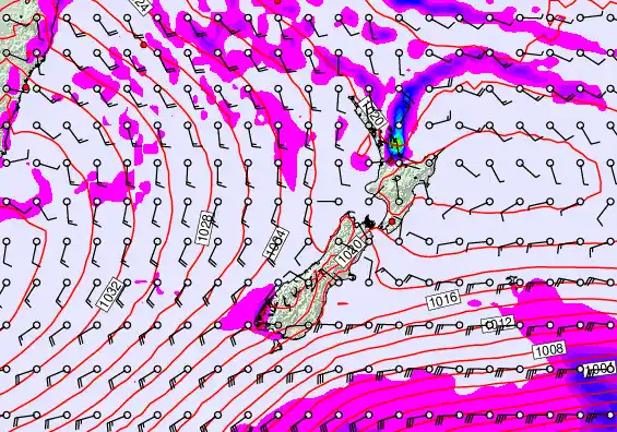 New Zealand forecast chart for Monday, May 11th, 2026 at 6:00 PM