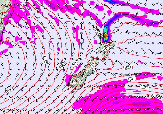 New Zealand forecast chart for Tuesday, May 12th, 2026 at 12:00 AM