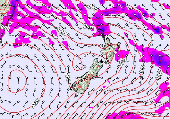 New Zealand forecast chart for Wednesday, May 13th, 2026 at 6:00 AM