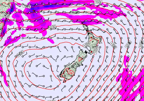 New Zealand forecast chart for Thursday, May 14th, 2026 at 6:00 PM