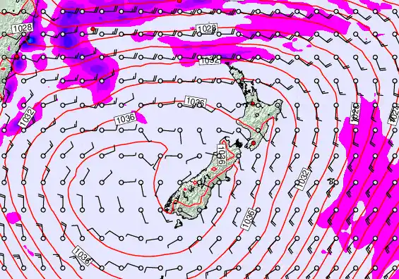 New Zealand forecast chart for Friday, May 15th, 2026 at 12:00 AM