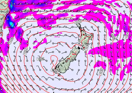 New Zealand forecast chart for Friday, May 15th, 2026 at 6:00 PM