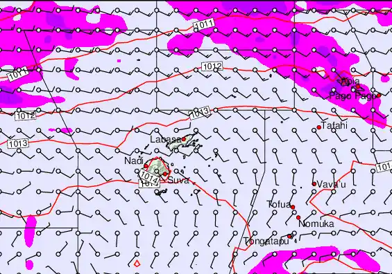 Fiji Islands forecast chart for Saturday, May 9th, 2026 at 6:00 AM