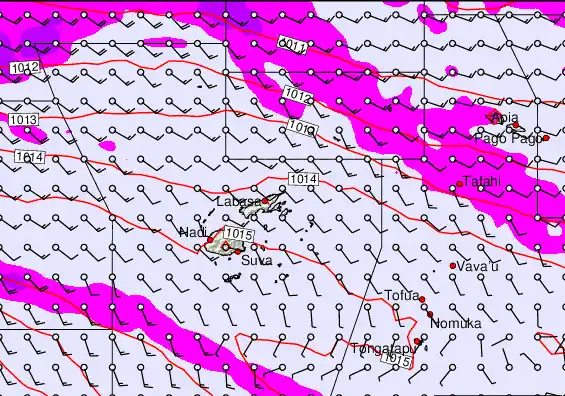 Fiji Islands forecast chart for Sunday, May 10th, 2026 at 12:00 PM