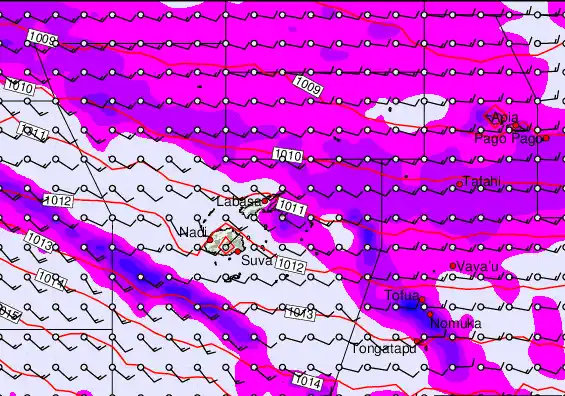 Fiji Islands forecast chart for Tuesday, May 12th, 2026 at 12:00 PM