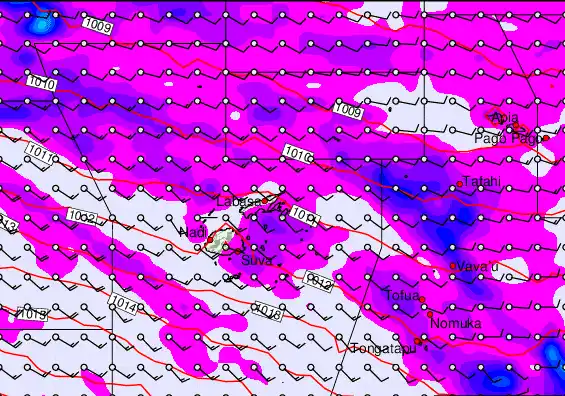 Fiji Islands forecast chart for Wednesday, May 13th, 2026 at 12:00 PM