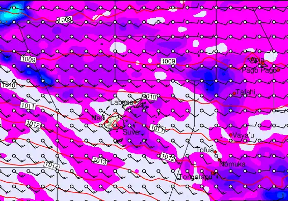 Fiji Islands forecast chart for Wednesday, May 13th, 2026 at 6:00 PM