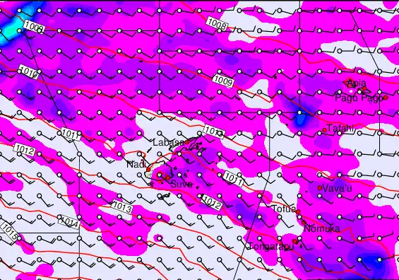 Fiji Islands forecast chart for Thursday, May 14th, 2026 at 12:00 AM