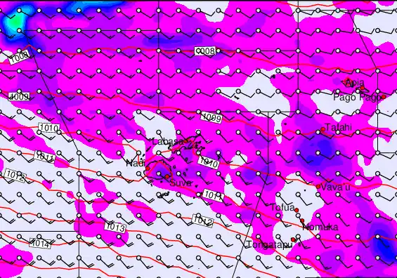 Fiji Islands forecast chart for Thursday, May 14th, 2026 at 6:00 AM