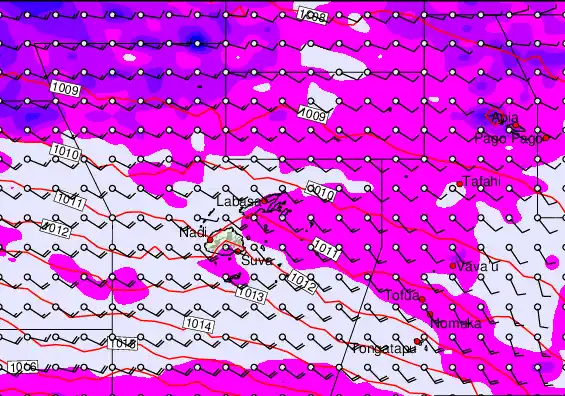 Fiji Islands forecast chart for Friday, May 15th, 2026 at 12:00 AM