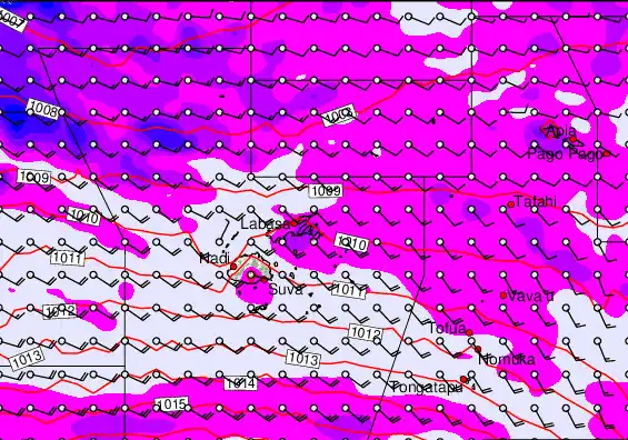 Fiji Islands forecast chart for Friday, May 15th, 2026 at 6:00 AM