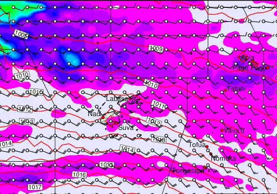 Fiji Islands forecast chart for Friday, May 15th, 2026 at 12:00 PM