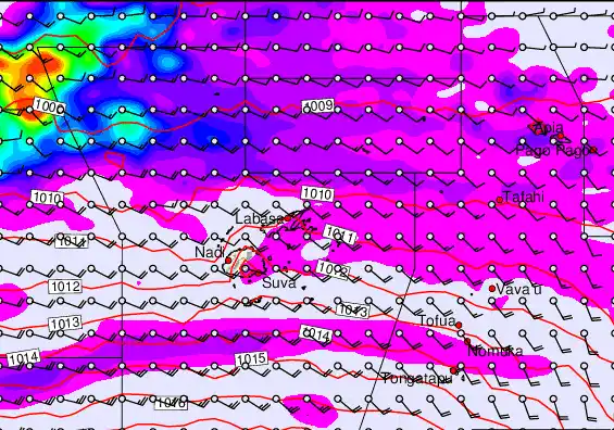 Fiji Islands forecast chart for Friday, May 15th, 2026 at 6:00 PM