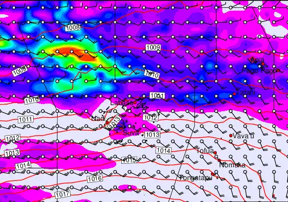 Fiji Islands forecast chart for Saturday, May 16th, 2026 at 6:00 AM