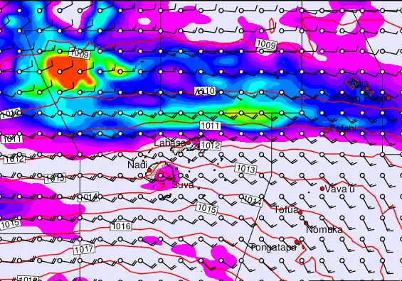 Fiji Islands forecast chart for Sunday, May 17th, 2026 at 12:00 AM