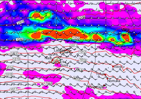 Fiji Islands forecast chart for Sunday, May 17th, 2026 at 12:00 PM