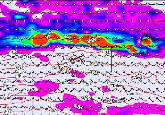 Fiji Islands forecast chart for Sunday, May 17th, 2026 at 6:00 PM