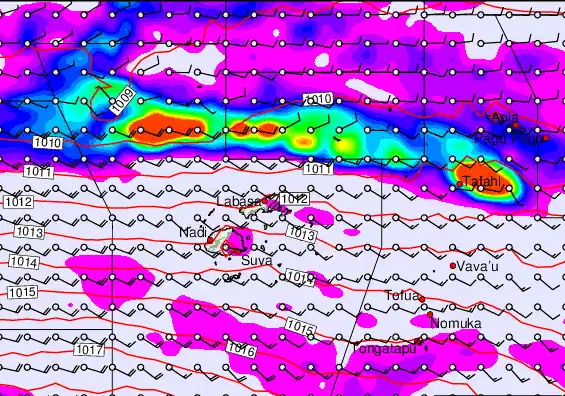 Fiji Islands forecast chart for Monday, May 18th, 2026 at 12:00 AM