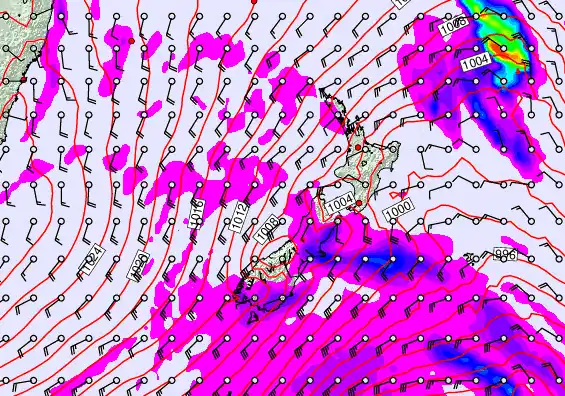 New Zealand forecast chart for Sunday, May 10th, 2026 at 6:00 AM