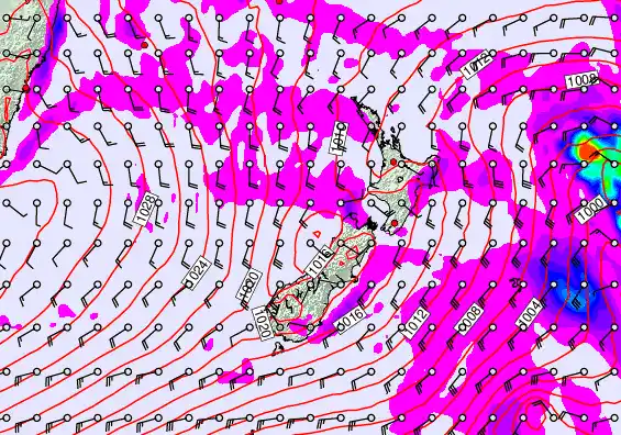 New Zealand forecast chart for Sunday, May 10th, 2026 at 6:00 PM