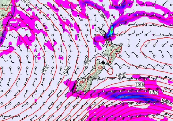 New Zealand forecast chart for Tuesday, May 12th, 2026 at 12:00 AM