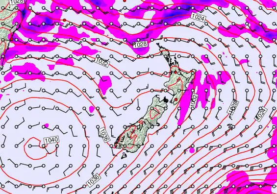 New Zealand forecast chart for Wednesday, May 13th, 2026 at 12:00 PM