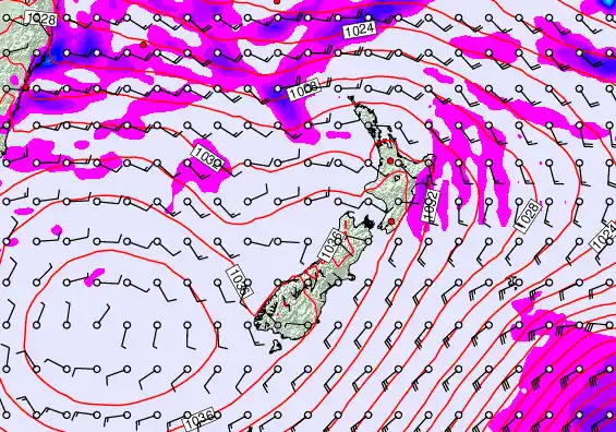 New Zealand forecast chart for Wednesday, May 13th, 2026 at 6:00 PM