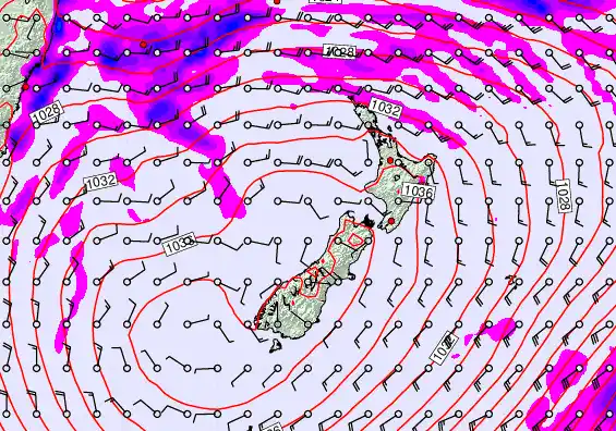 New Zealand forecast chart for Thursday, May 14th, 2026 at 6:00 PM