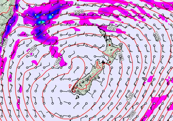 New Zealand forecast chart for Friday, May 15th, 2026 at 12:00 AM