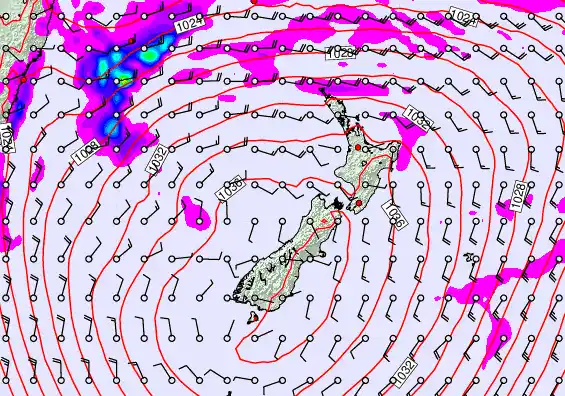 New Zealand forecast chart for Friday, May 15th, 2026 at 6:00 AM