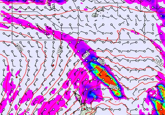 New Zealand to Fiji forecast chart for Saturday, May 9th, 2026 at 6:00 PM
