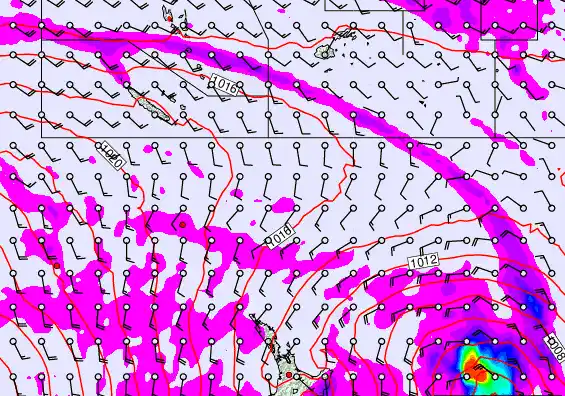 New Zealand to Fiji forecast chart for Sunday, May 10th, 2026 at 6:00 PM